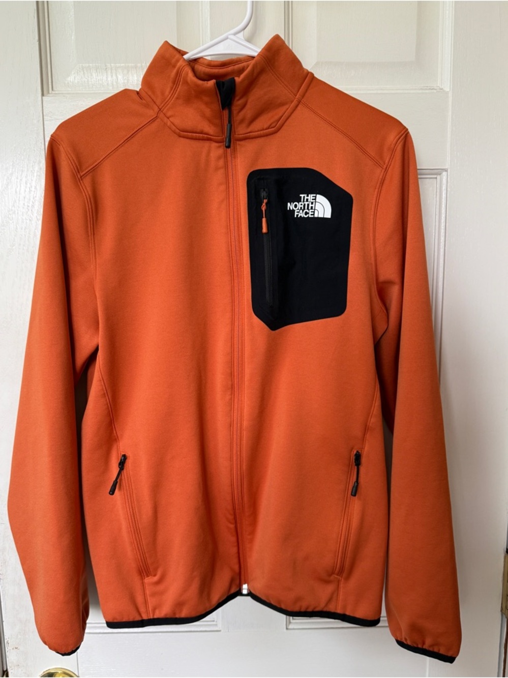 The North Face Mens Small Orange Full Zip Jacket Fleece Outdoor Layer - Picture 13 of 16
